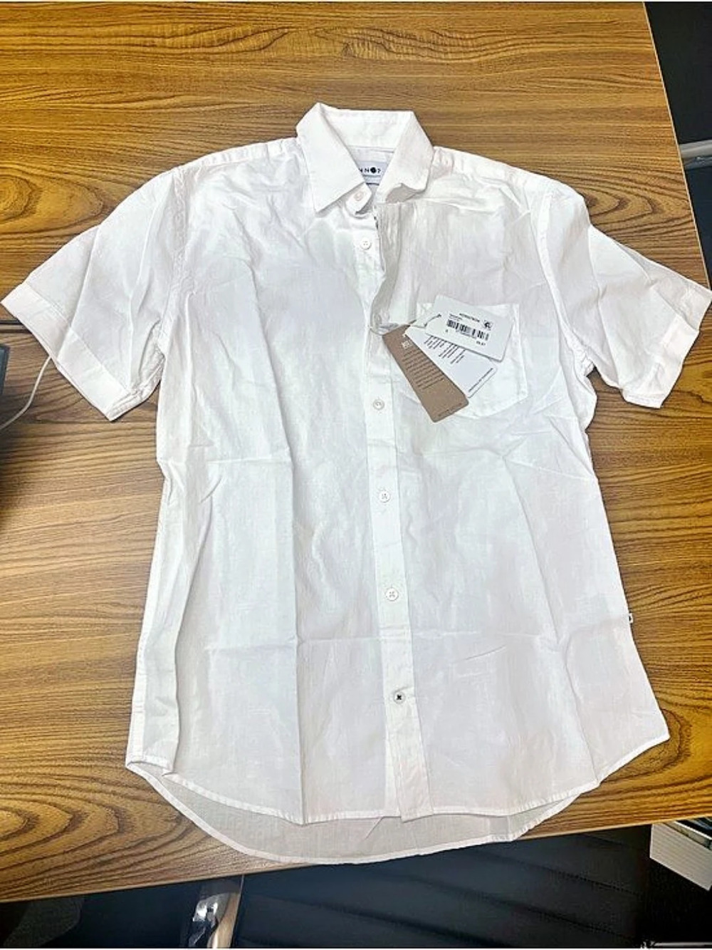 NN07 Levon Short Sleeve Shirt White S NWT